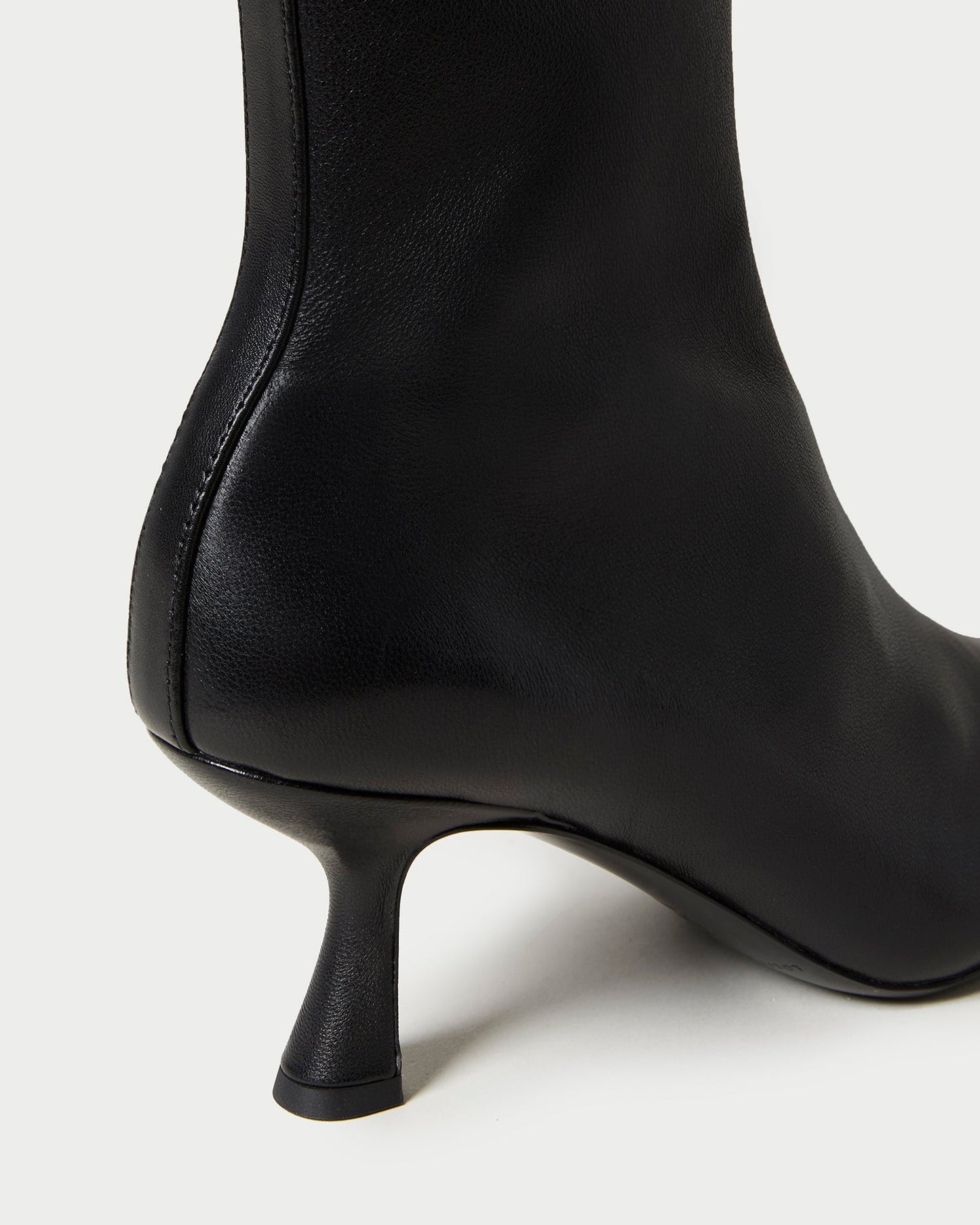 Loeffler Randall Thandy Black Leather Curved Heel Bootie