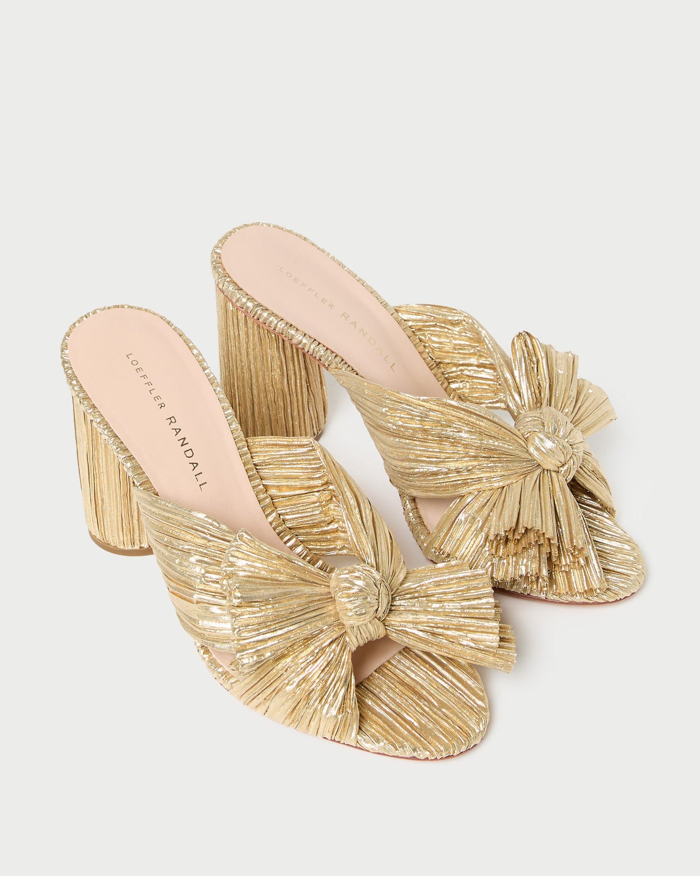 Loeffler Randall Penny Gold Pleated Bow Heel