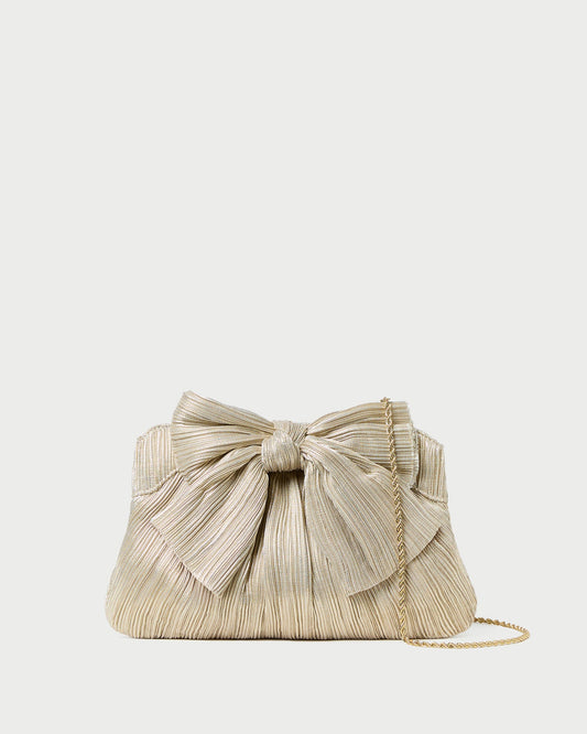 Loeffler Randall Rayne Platinum Bow Clutch