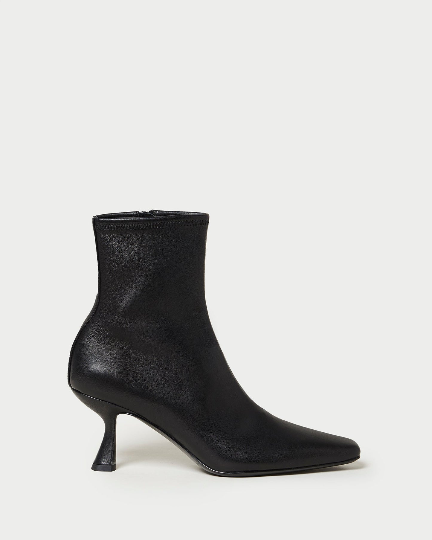 Loeffler Randall Thandy Black Leather Curved Heel Bootie