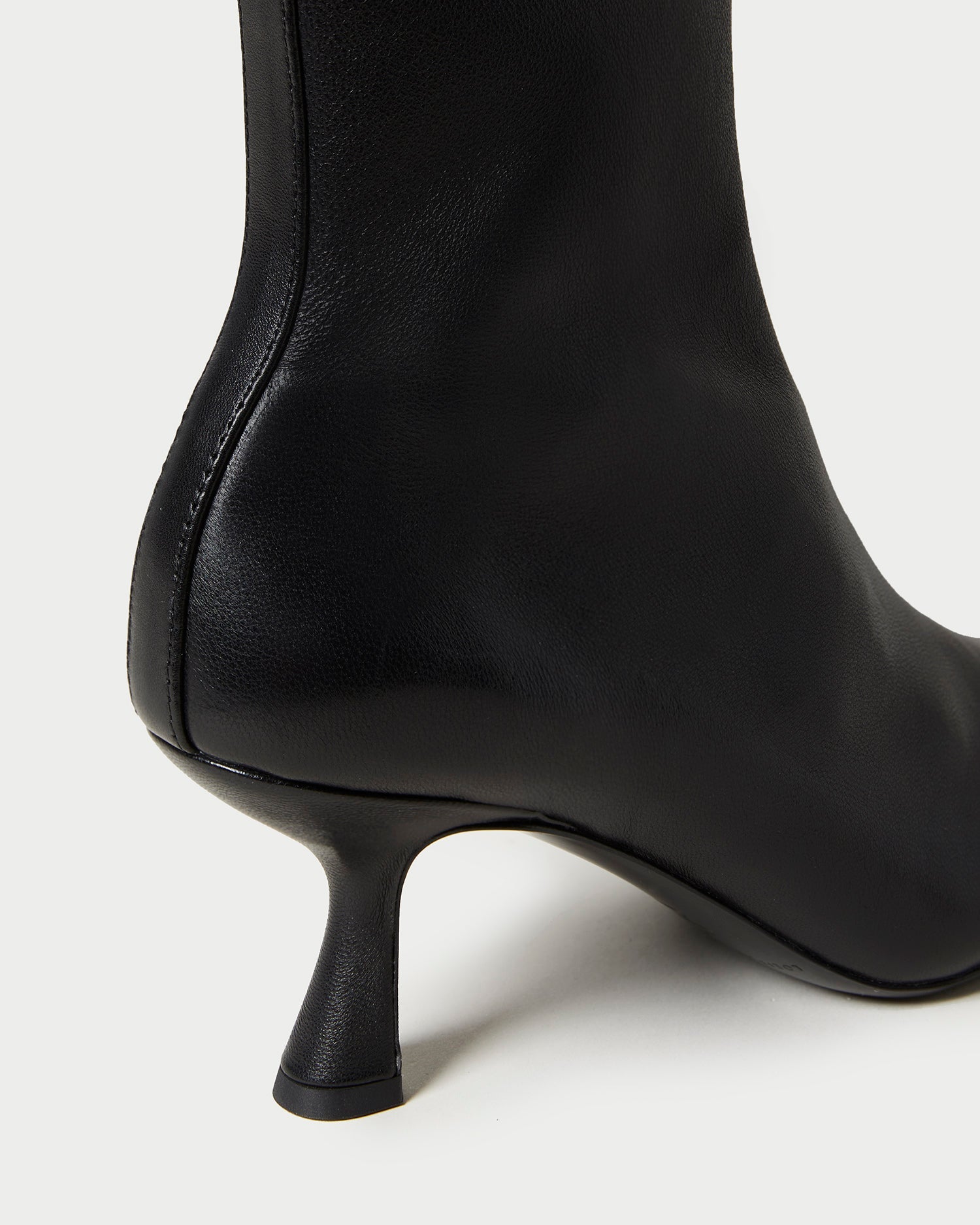 Loeffler Randall Thandy Black Leather Curved Heel Bootie