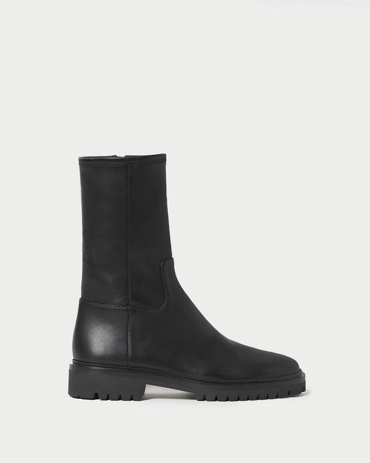 Loeffler Randall Danny Black Leather Lug Boot