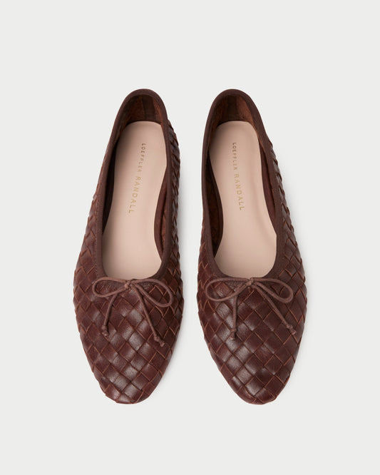 Loeffler Randall Landry Chocolate Woven Ballet Flat