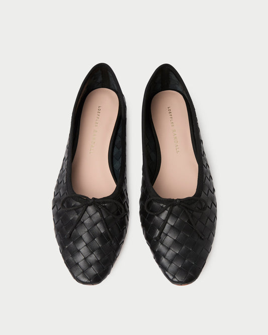 Loeffler Randall Landry Black Woven Ballet Flat