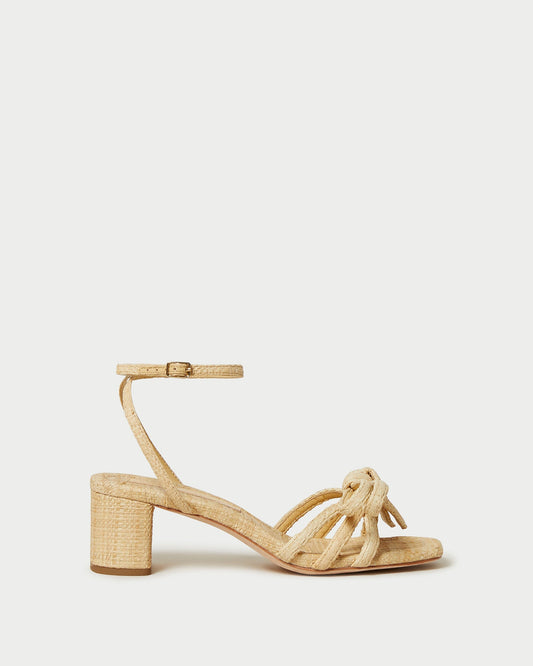 Loeffler Randall Mikel Natural Bow Mid-Heel Sandal