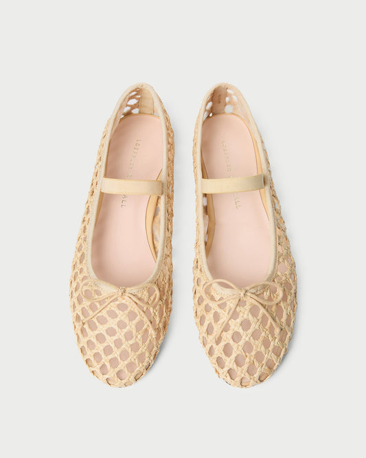 Loeffler Randall Leonie Natural Crochet Ballet Flat