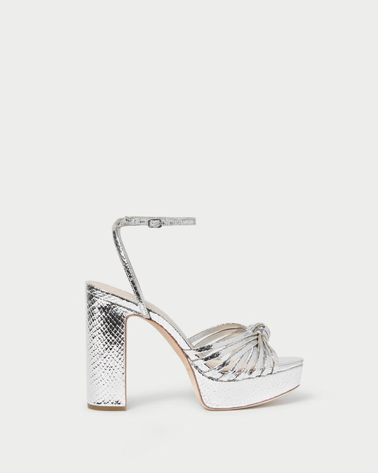 Loeffler Randall Rivka Silver Knot Platform Sandal
