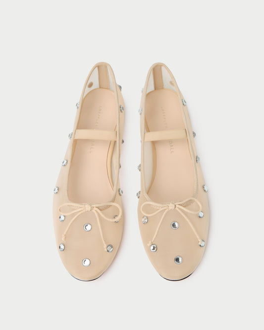 Loeffler Randall Leonie Caramel/Crystal Ballet Flat