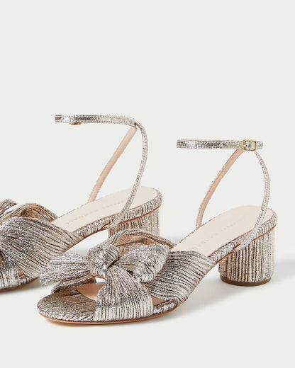 Loeffler Randall Dahlia Champagne Pleated Bow Heel