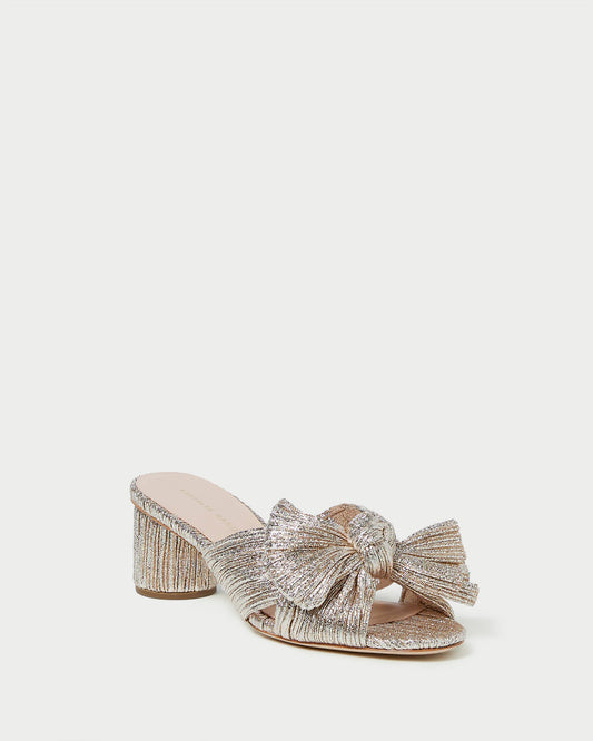 Loeffler Randall Emilia Champagne Pleated Bow Heel