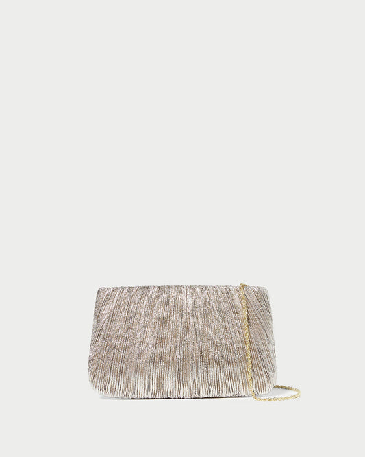 Loeffler Randall Brit Champagne Flat Pleated Clutch