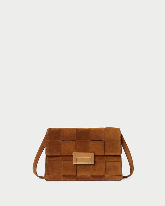Loeffler Randall Delphine Cacao Suede Shoulder Bag