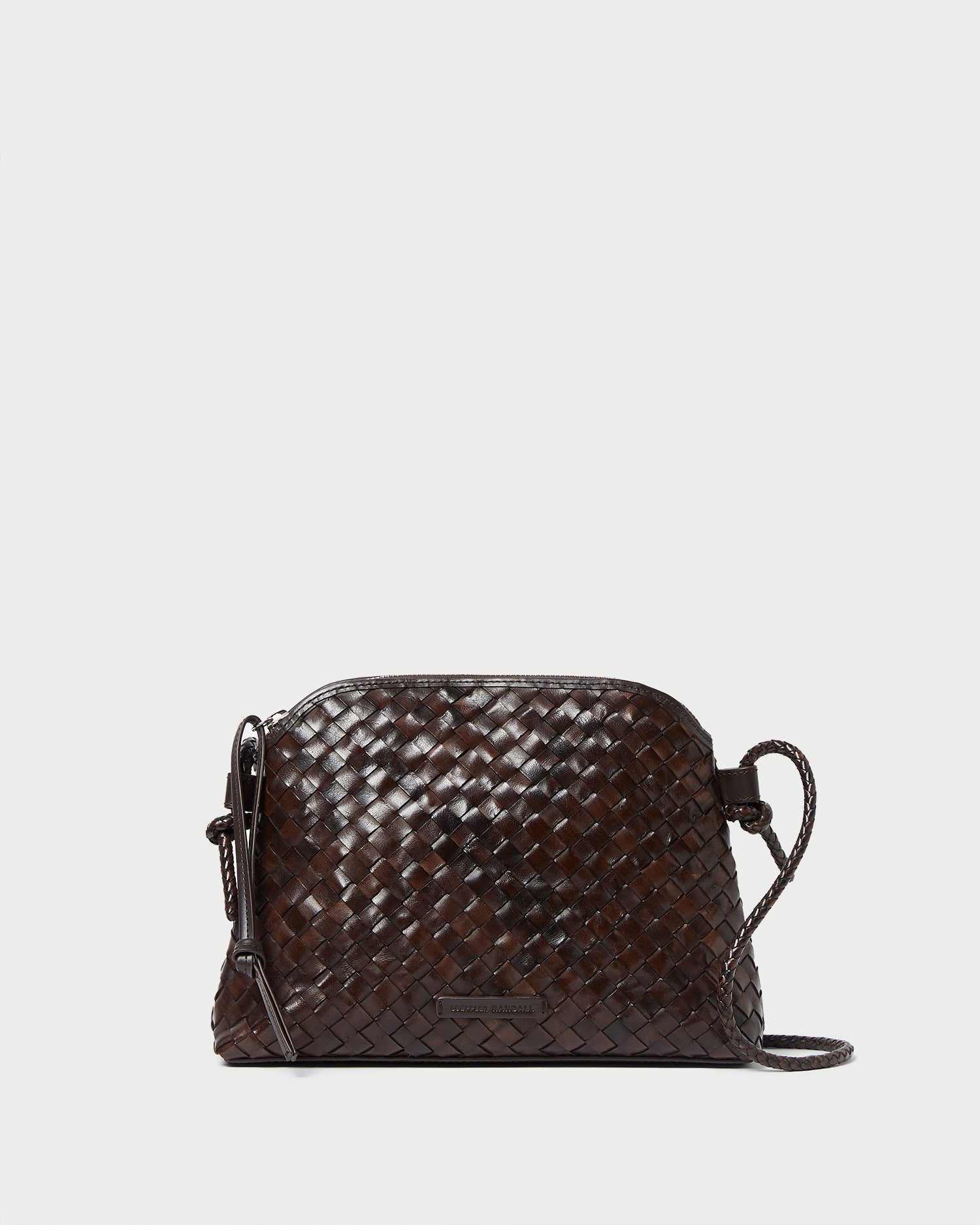 Loeffler Randall Mallory Chocolate Woven Leather Crossbody