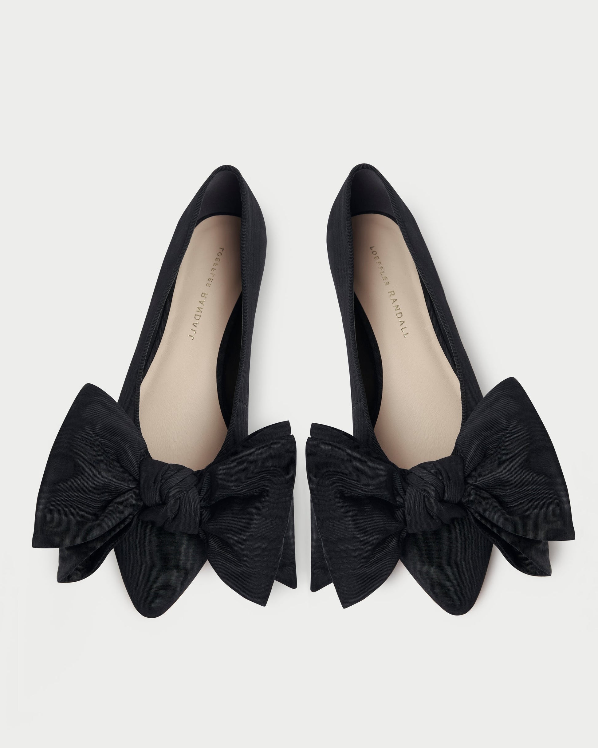 Loeffler Randall Noa Black Moiré Bow Flat