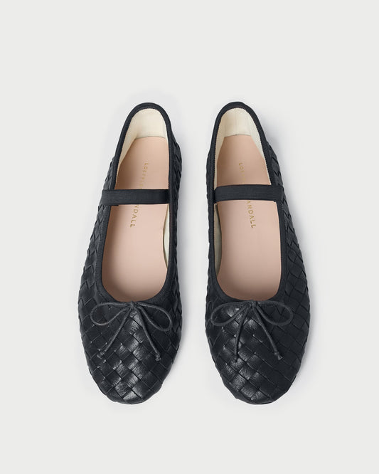 Loeffler Randall Leonie Black Woven Ballet Flat