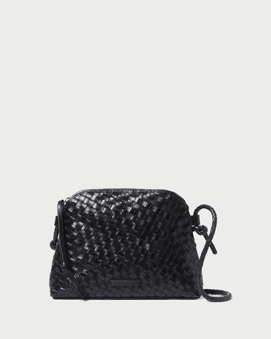 Loeffler Randall Mallory Black Woven Leather Crossbody
