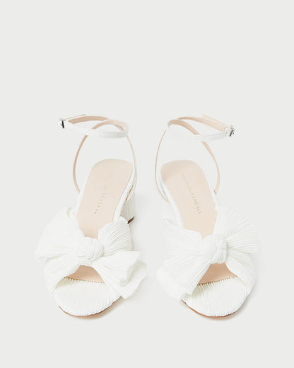 Loeffler Randall Dahlia White Pleated Bow Heel