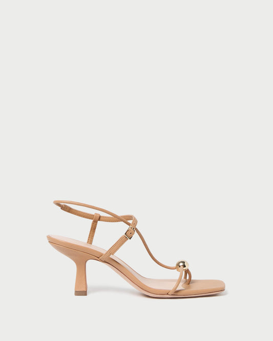 Loeffler Randall Triana Dune Leather Mid-Heel Sandal