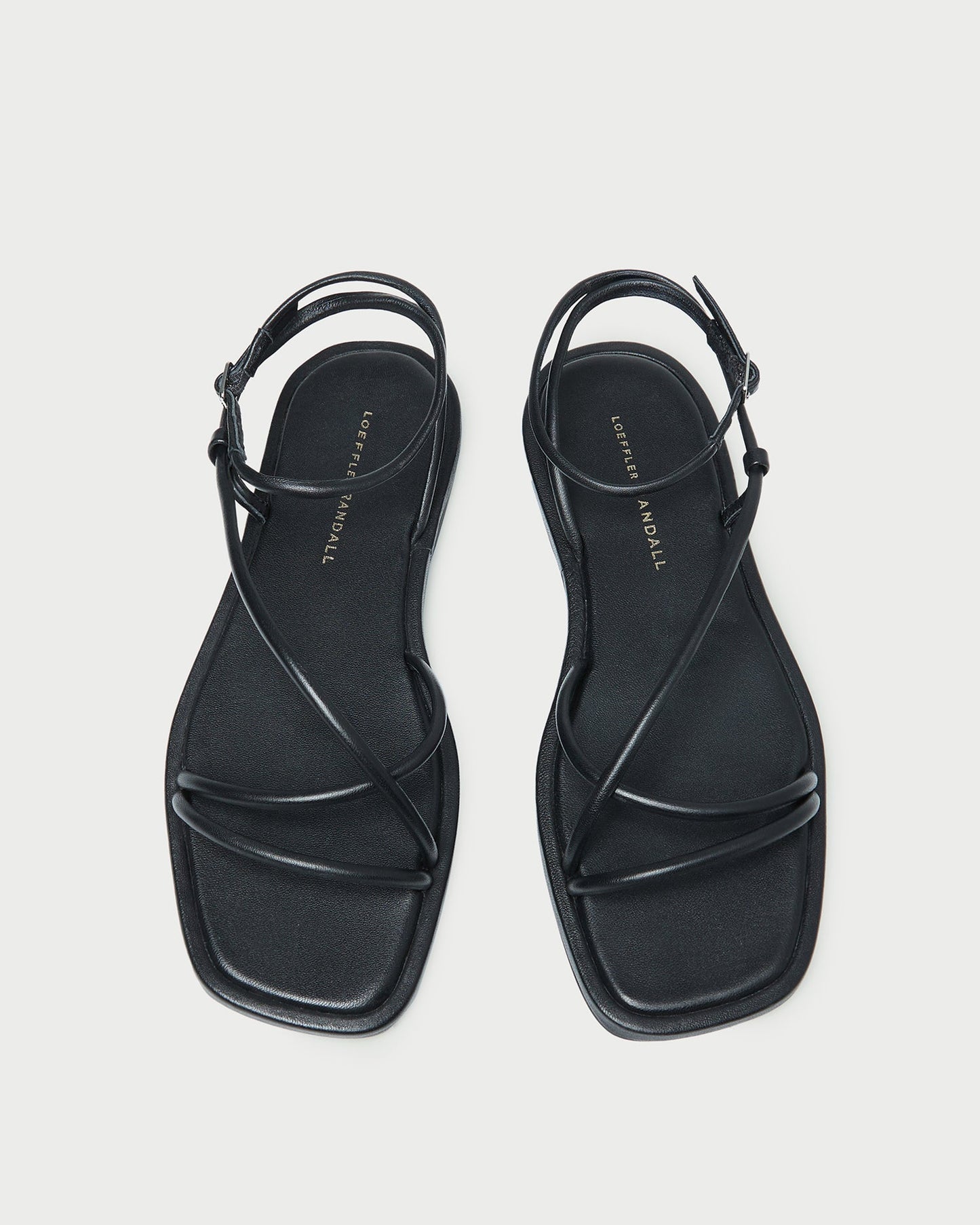 Loeffler Randall Noor Black Leather Flat Sandal