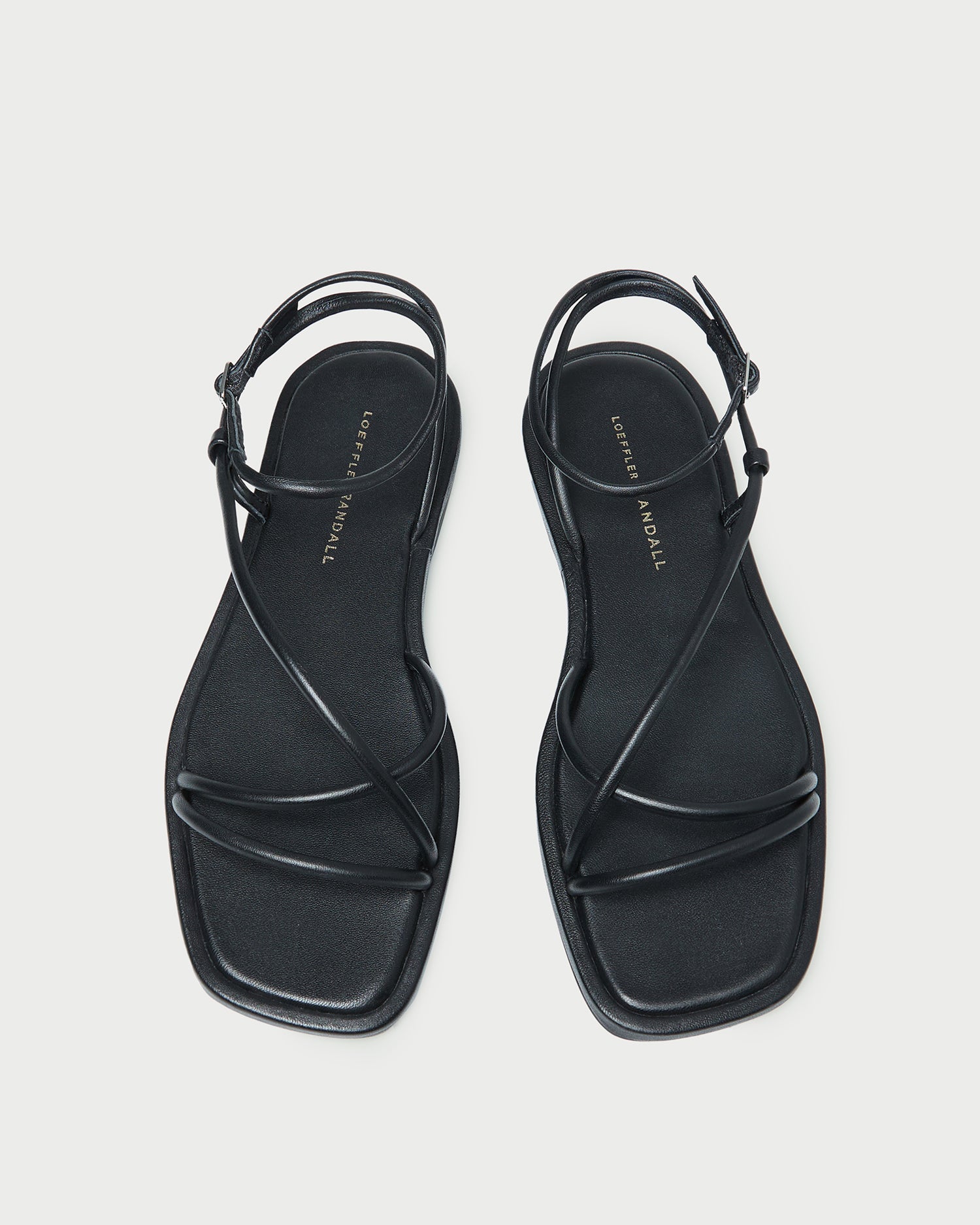 Loeffler Randall Noor Black Leather Flat Sandal