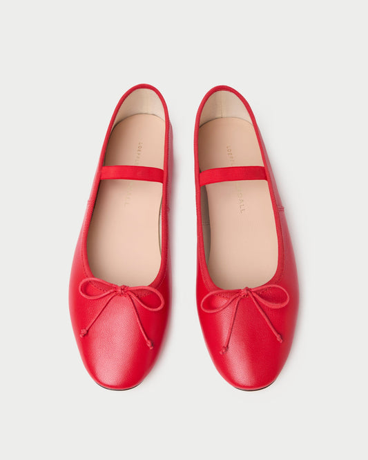 Loeffler Randall Leonie Red Leather Ballet Flat