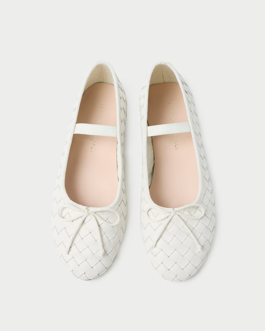 Loeffler Randall Leonie Cream Woven Ballet Flat