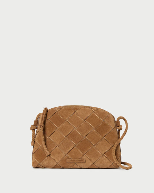 Loeffler Randall Mallory Toffee Woven Suede Crossbody