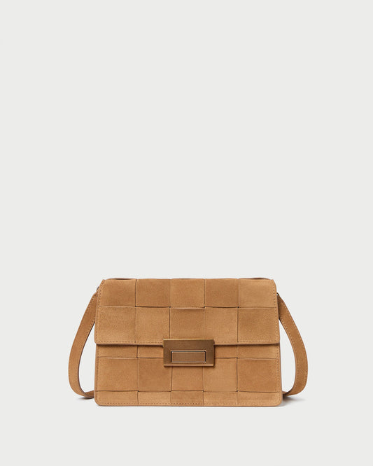Loeffler Randall Delphine Toffee Suede Shoulder Bag