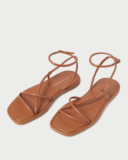 Loeffler Randall Noor Timber Leather Flat Sandal