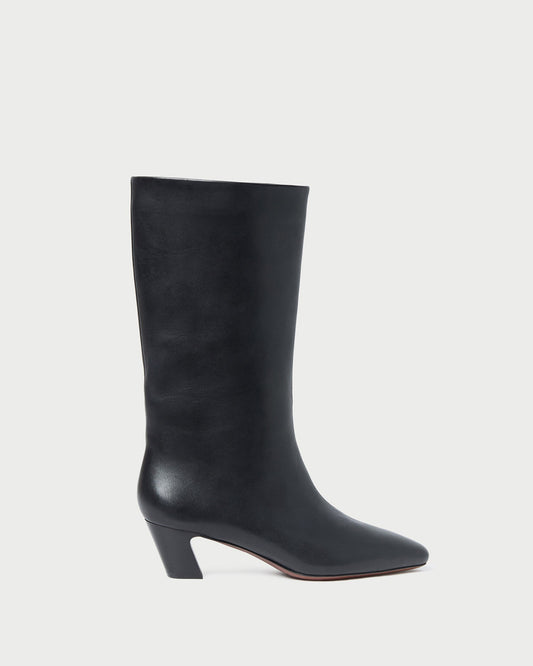 Loeffler Randall Cleo Black Leather Mid-Calf Boot