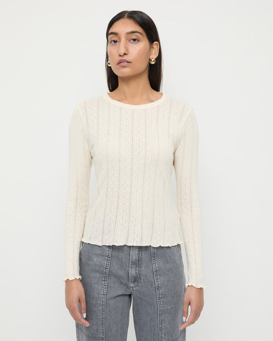 Loeffler Randall Lolo Pointelle Long-Sleeve Tee