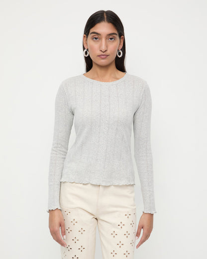 Loeffler Randall Lolo Pointelle Long-Sleeve Tee