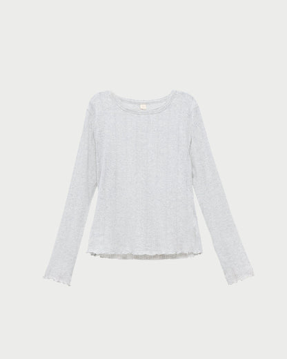 Loeffler Randall Lolo Pointelle Long-Sleeve Tee