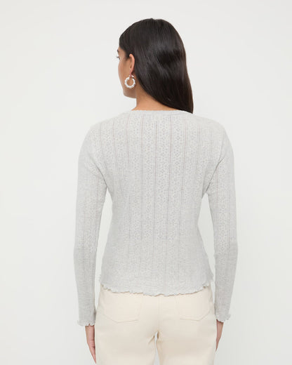 Loeffler Randall Lolo Pointelle Long-Sleeve Tee