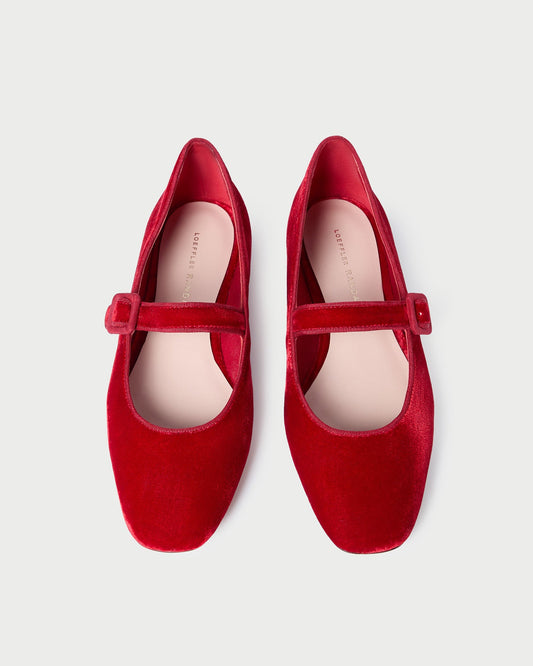 Loeffler Randall Ginger Red Velvet Mary Jane