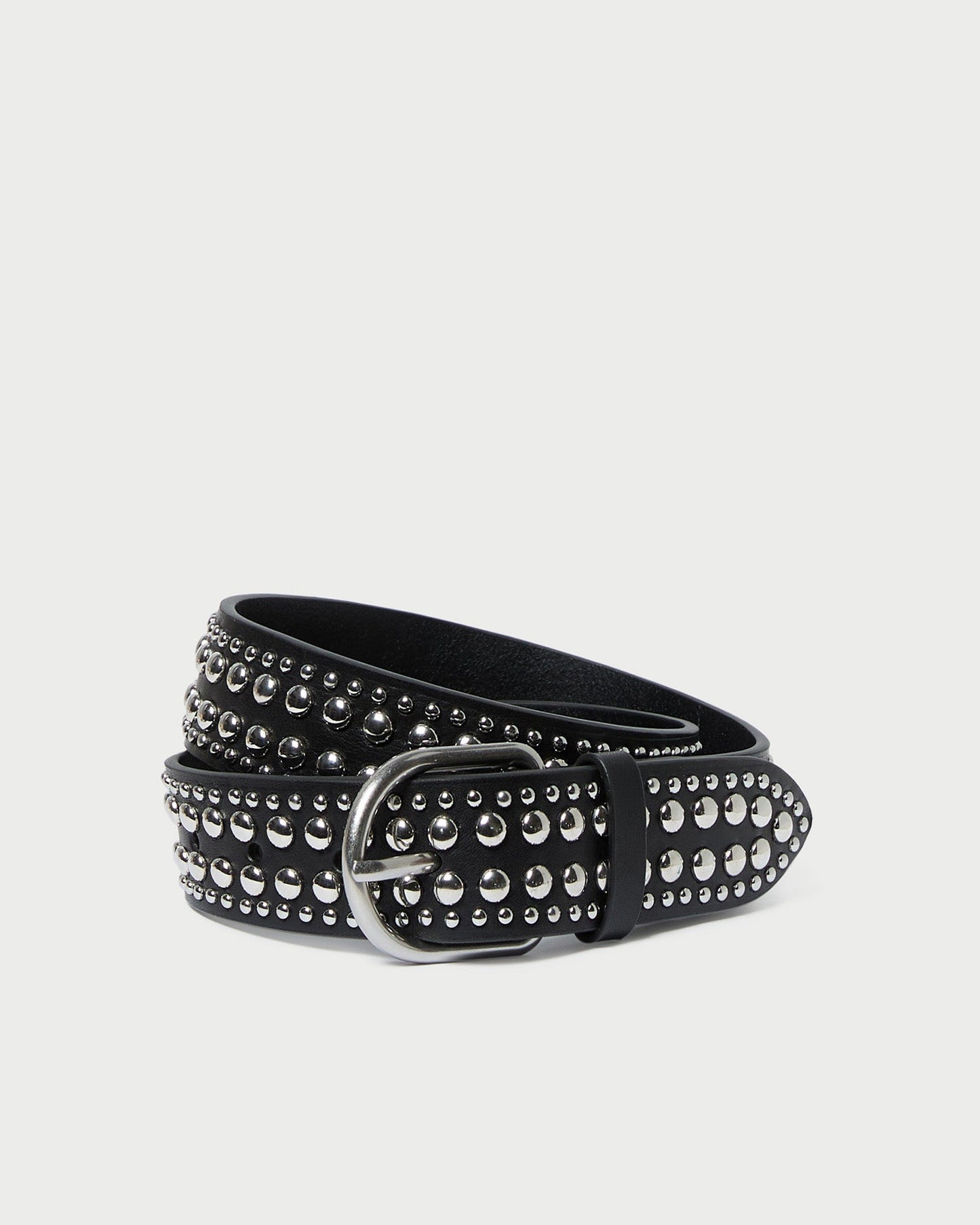 Loeffler Randall Isaac Black/Silver Studded Belt