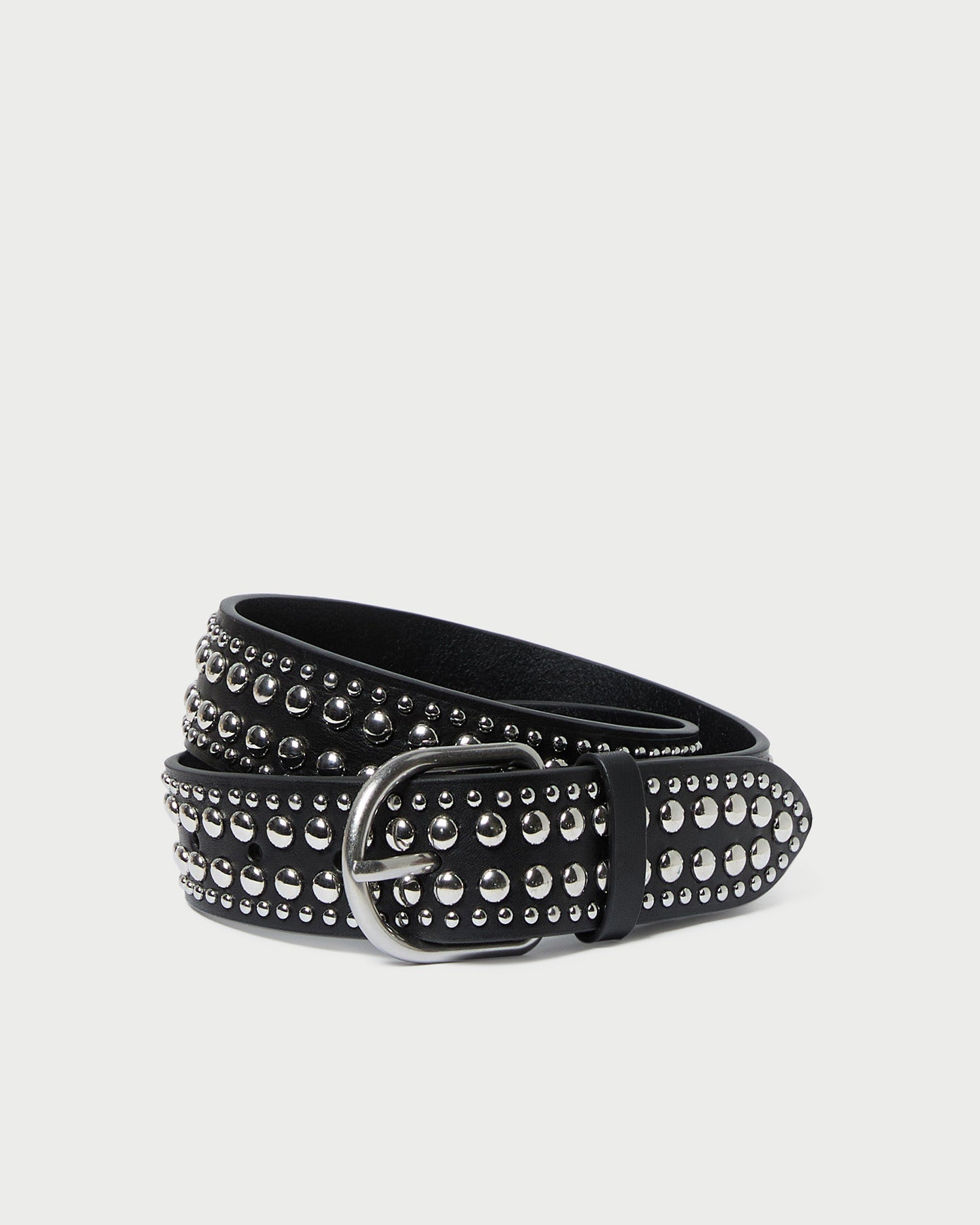 Loeffler Randall Isaac Black/Silver Studded Belt