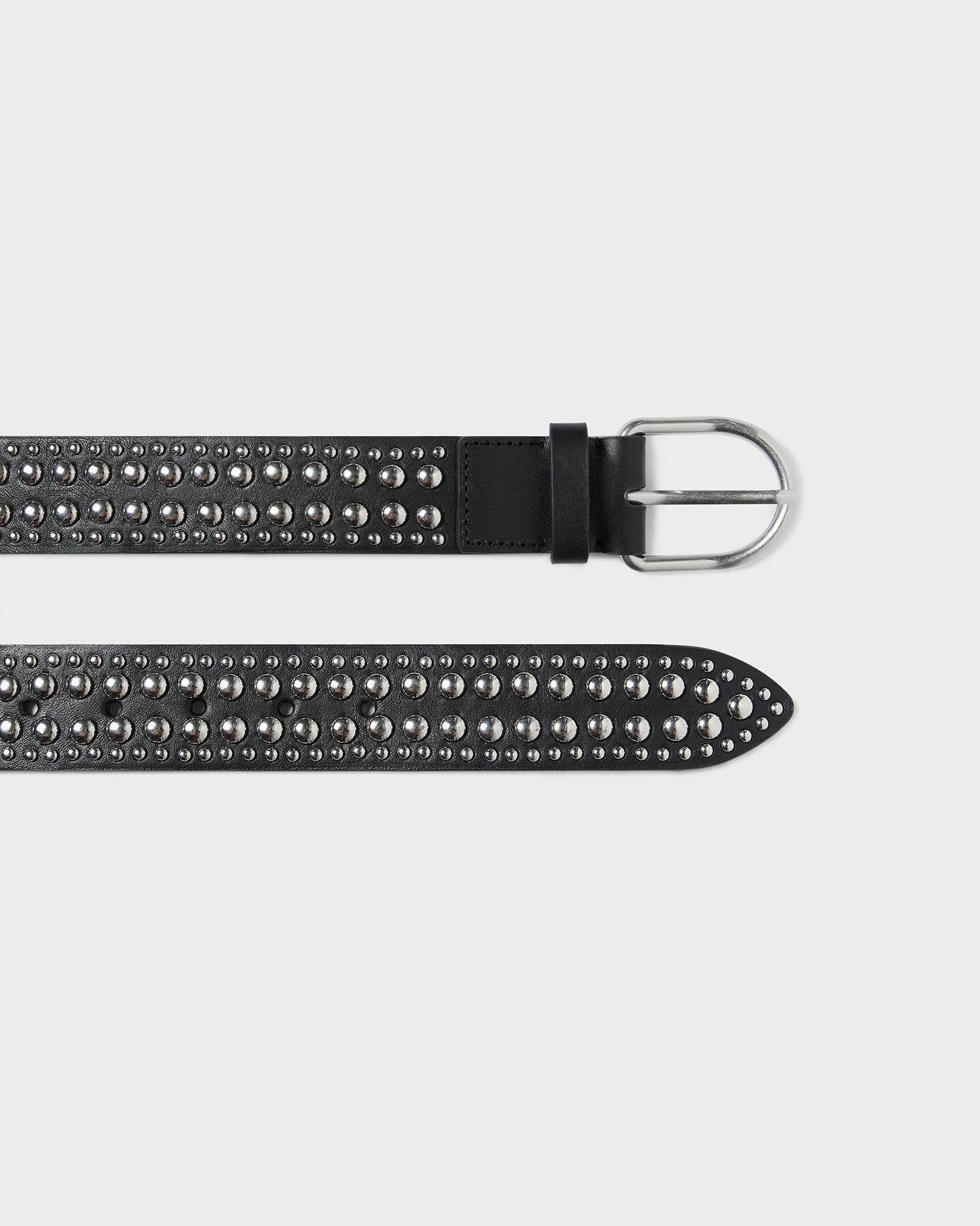 Loeffler Randall Isaac Black/Silver Studded Belt