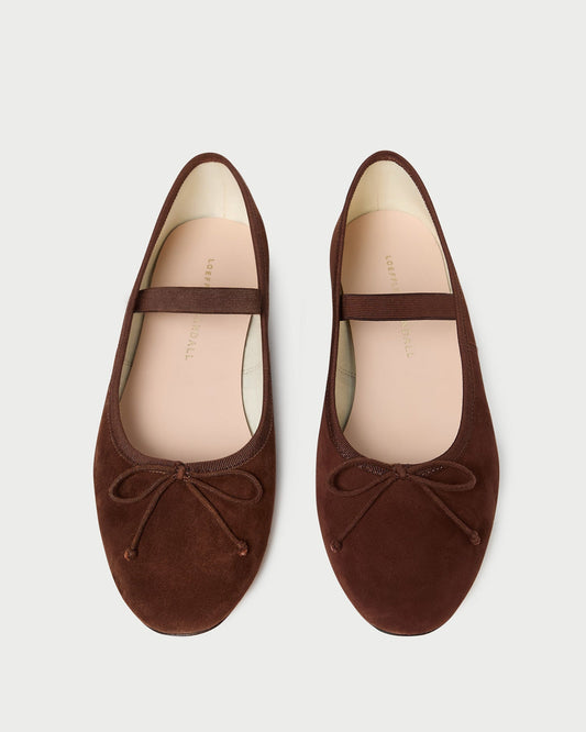 Loeffler Randall Leonie Espresso Suede Ballet Flat
