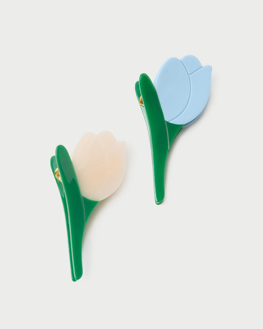 Loeffler Randall Juniper Blue/Cream Multi Tulip Clip Set
