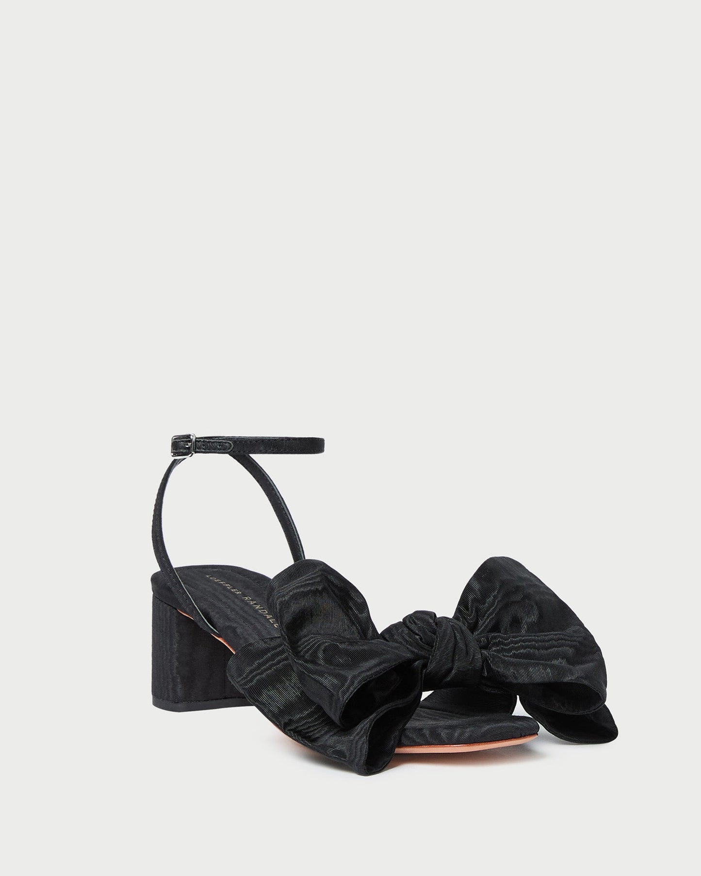 Loeffler Randall Carmen Black Moiré Bow Sandal