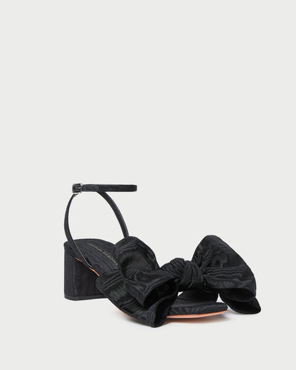 Loeffler Randall Carmen Black Moiré Bow Sandal