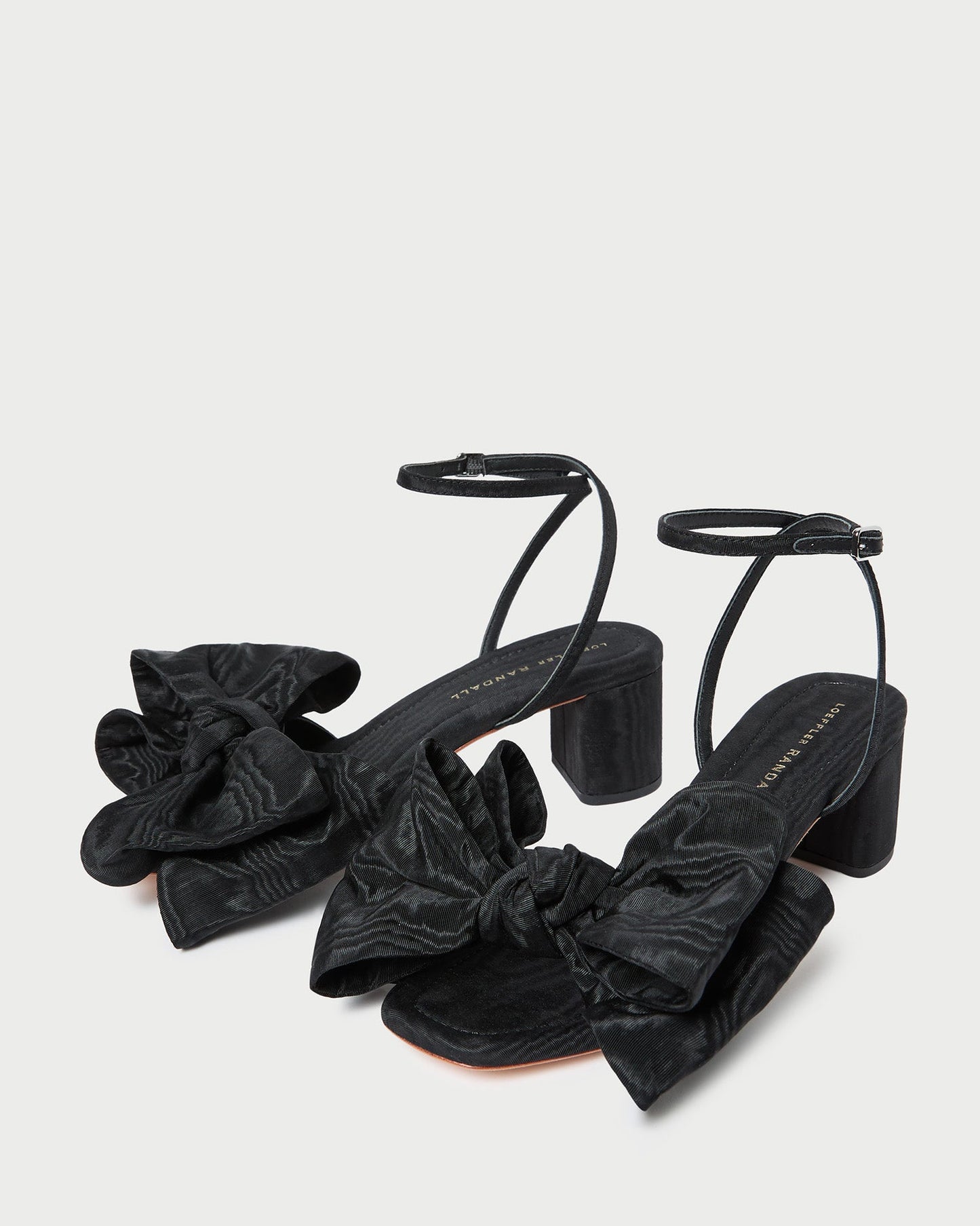 Loeffler Randall Carmen Black Moiré Bow Sandal