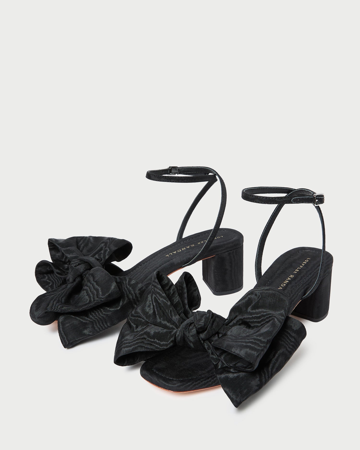 Loeffler Randall Carmen Black Moiré Bow Sandal