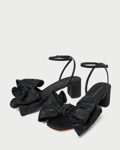 Loeffler Randall Carmen Black Moiré Bow Sandal