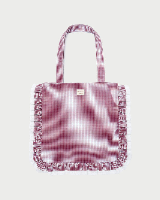 Loeffler Randall Justine Maroon Ruffle Tote