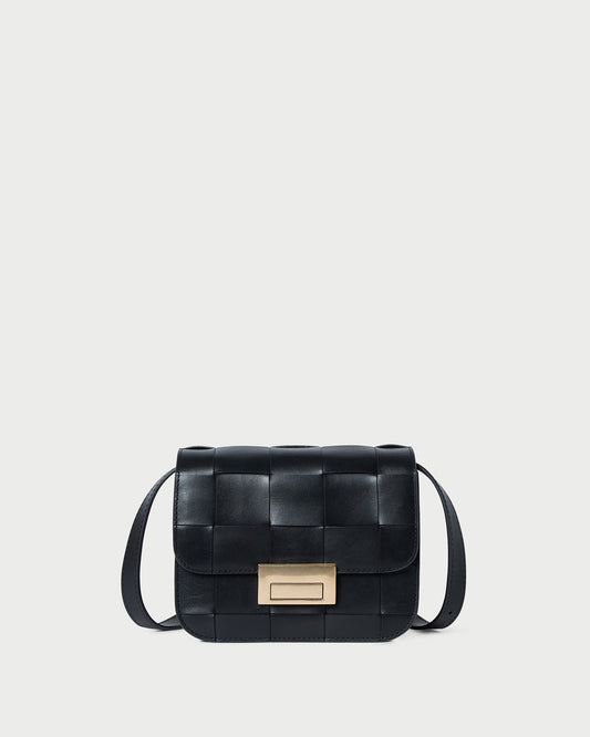 Loeffler Randall Desi Black Woven Leather Crossbody