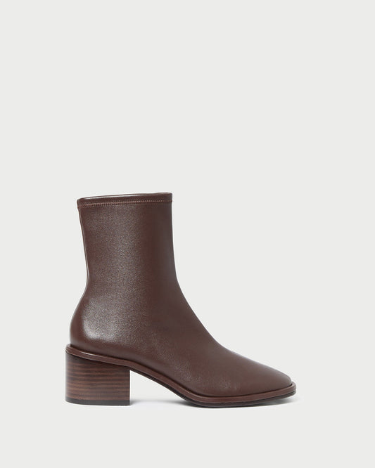 Loeffler Randall Roxy Espresso Leather Ankle Bootie