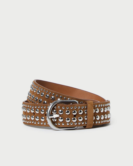 Loeffler Randall Isaac Cacao/Silver Studded Belt