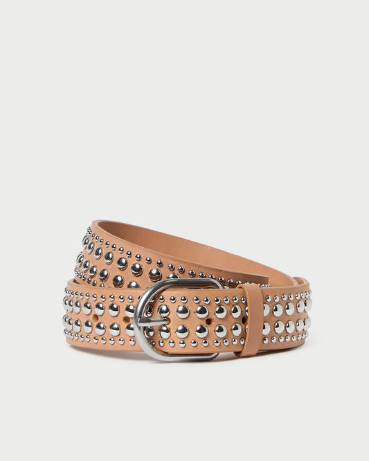 Loeffler Randall Isaac Honey/Silver Studded Belt